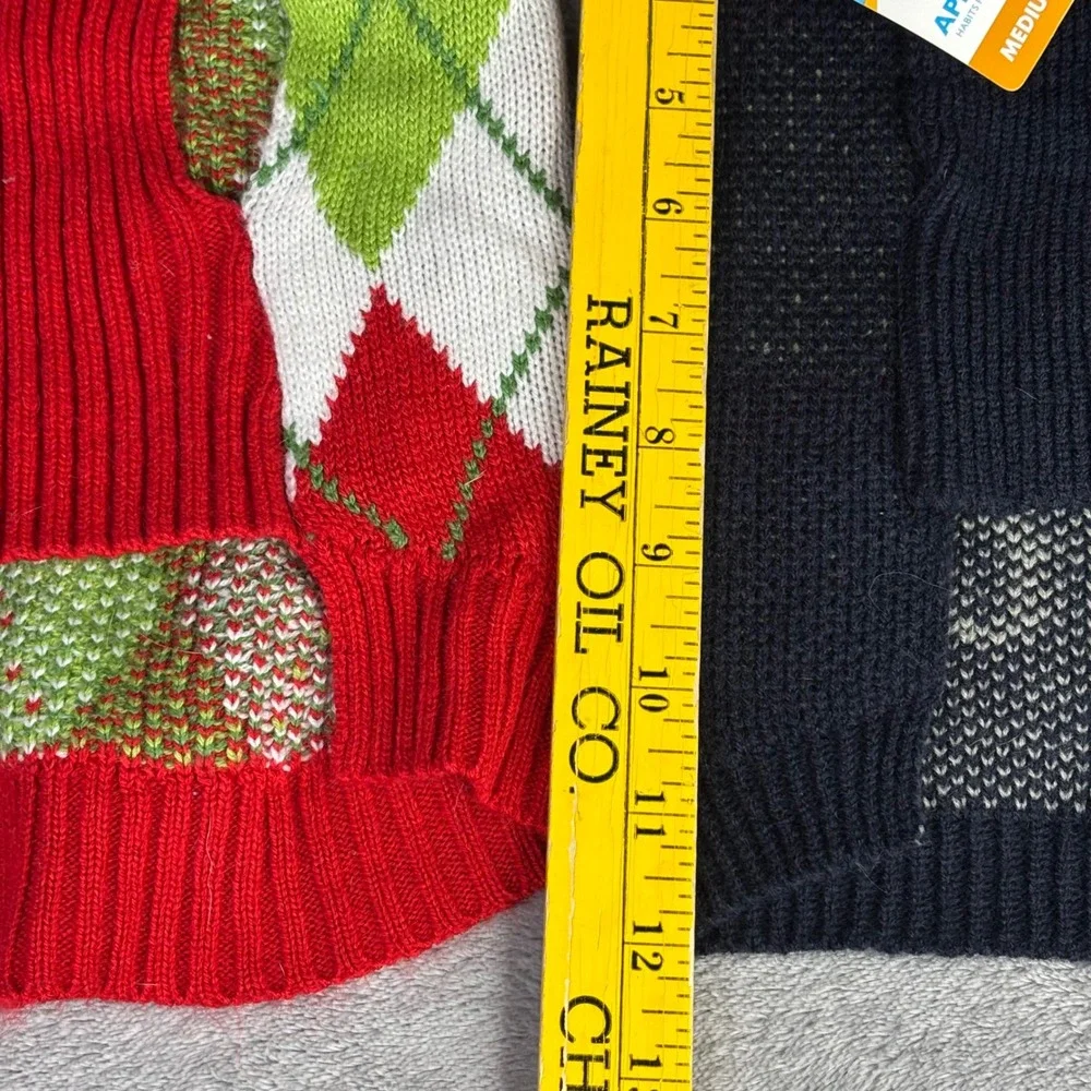 Dog Sweater Bundle Medium‎ Multicolor Argyle Night Owl 2 Pack one is new